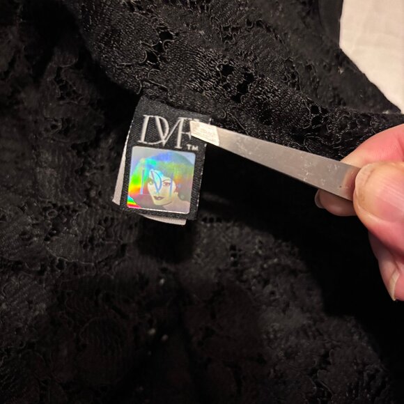 Sz2 Diane von Furstenberg Authentic Mini Black Lace Dress – Perfect LBD! - Picture 8 of 14